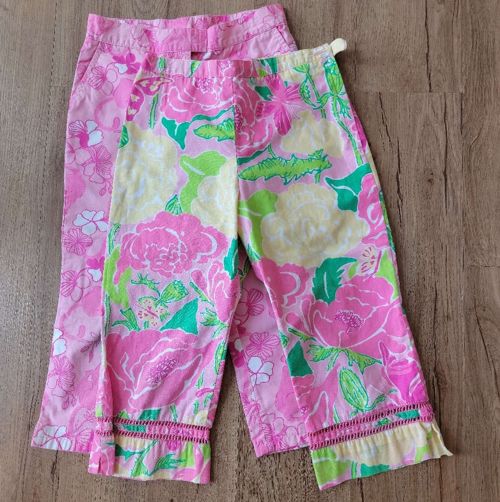 2 pairs Vintage Vibrant Lilly Pulitzer Girls Pants.  Size 7.